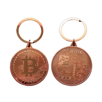 Bitcoin Breloc BTC Simbol Monedă Cheie Lanț Inel de Colectie Monede de Artă, pentru Colecția de Crăciun, Ziua de nastere Cadou Suvenir
