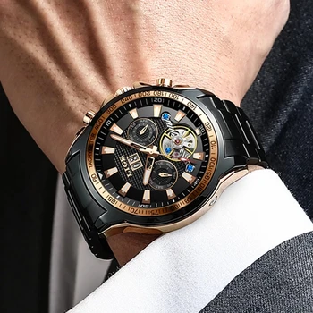 2022 LIGE Mens Watch Top Brand de Lux de Afaceri de Moda Ceas de Bărbați Mechanical Ceas Calendar Impermeabil Ceas reloj hombre+Cutie