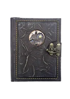 Mini Notebook Piele Steampunk Simbol Manual de Înaltă Calitate de Cadou Vintage Negru Schite Jurnal Jurnalul 240 de Pagini 12x14cm
