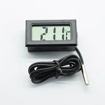 Alb negru Mini LCD Digital Termometru Higrometru Frigider Congelator Tester de Umiditate și Temperatură Metru Detector