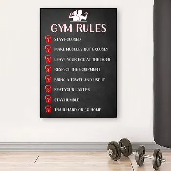 Sală de fitness Reguli Citat Motivational Poster de Imprimare Panza de Fitness Tablou Modern, Sport, Arta de Perete Pierderea în Greutate Exercițiu de Gimnastică Decor Acasă