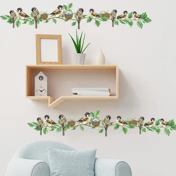 Minunat vrabie mic cuib de pasăre, ramură pasăre camera copiilor de grădiniță acasă decorare perete autocolante de perete camera de zi de decorare