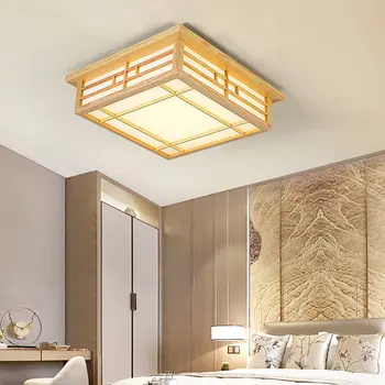 Stil japonez din Lemn de Culoare LED-uri Montare pe Tavan de Lumina cu Telecomanda pentru Camera de zi Dormitor