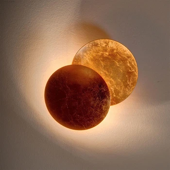Creative Eclipsa de Luna Culoar de Perete de Lumină Coridorul Noptieră Lampa de Perete Camera de zi Tur de Aur Cupru LED Tranșee de Perete Decor Dormitor