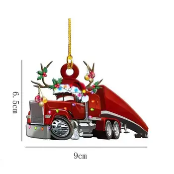 Acrilice Crăciun Pandantiv Xmas Și Decorații De Brad De Suspensie Camioane Trenuri De Autobuz De Acțiune Figura Acasă Petrecere De Craciun Decor