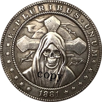 Hobo Nichel 1881-CC statele UNITE ale americii Morgan Dollar COIN COPIA Tip 266