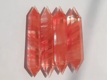 4 Roșii,MIROSIT , cristal de cuarț BAGHETA PUNCT de VINDECARE transport Gratuit