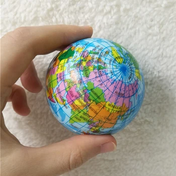 63mm Anti-Stres de Relief Harta Lumii Minge de Spumă Atlas Glob Minge de Palmier Planeta Pământ Mingea Jucarii pentru Copii Fete băieți