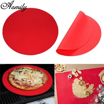 Aomily Rotunde Silicon de Copt Mat 30cm Cuptor Cookie Pizza Foaie cuptor cu Microunde Gătit produse de Patiserie Tava Rezistenta la Caldura Mat Bucătărie Bakeware