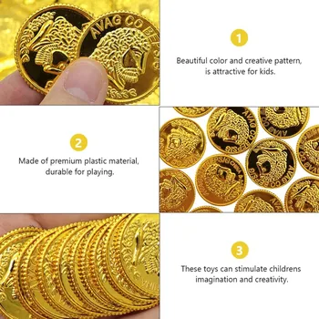 200pcs Monede de Aur Joc de Rol elemente de Recuzită de Joc Jucarii Accesorii Monede de Aur pentru Petreceri Gamesfor copii Copii