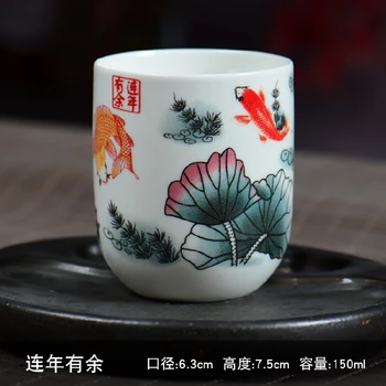 Retro Ceașcă de Ceai Albastru și alb ceramic ceașcă de ceai de mare capacitate singură ceașcă kungfu set de ceai cana de apa castron de ceai Japonez ceașcă de ceai
