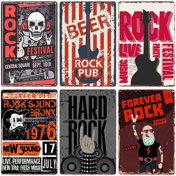 Festivalul Rock Vintage din Metal Staniu Semn de Muzică Live de Artă Poster Placa Hard Rock Ruginit Placa pentru Bar, Club, Cafenea, Pub Home Decor de Perete
