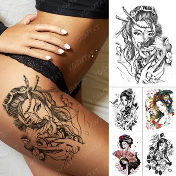 Impermeabil Tatuaj Temporar Autocolant Japoneză Prajna Resentimente Geisha Flash Tatuaje Beauty Body Art Brațul False, Tatuaj Femei Bărbați