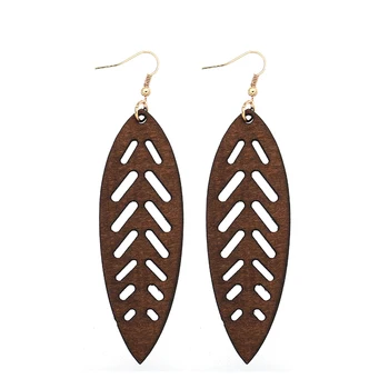 YULUCH 2018 Boem etnice din lemn mari de frunze pandantiv pentru moda femeie Africană cercei accesorii bijuterii cadouri partid