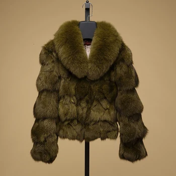 ETHEL ANDERSON Lux Adevărată Blană de Vulpe Jachete&Paltoane Cu Blană de Vulpe Guler Pentru Femei Scurte de Vulpe Blană Îmbrăcăminte Din Blană articole de Îmbrăcăminte