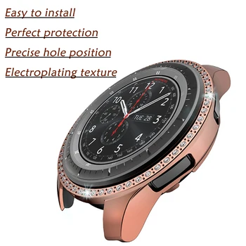 Bling Caz Capacul Protector Pentru Samsung Galaxy Watch 46mm / Smartwatch 42mm Femei Subțire de Diamant Bara Shell Accesorii