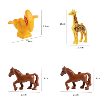 20-50pcs Model Animal Cifre Seturi Bloc Elefant, Maimuță, Cal Bloc de Învățământ Jucării Pentru Copii Cadouri pentru Copii