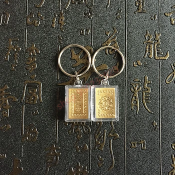 Acrilice Scriptura Charm Pandantiv, inel cheie, Lengyan mantra miniatură Scriptura siguranță amuleta, Buddha tag pandantiv