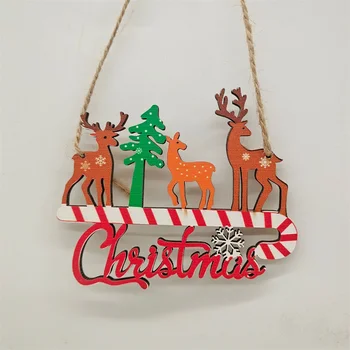 1buc Creative de Crăciun Pandantiv din Lemn Agățat Ornamente bun venit Noel Decor de Anul Nou Copac Xmas Drop Decoratiuni Accesorii Cadou
