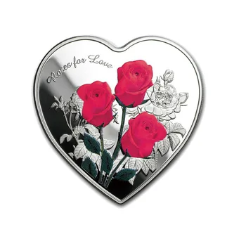 1buc Monede de Inima Ziua Îndrăgostiților Rose Comemorative Te Iubesc Emulare Moneda de Joc Monede