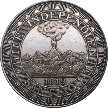 Chile Monedă Republica Model Peso 1819 Santiago De Metal De Cupru Si Nichel Placat Cu Argint China Turnare Replica De Suveniruri Monede