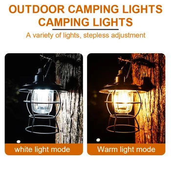 Noul Portabil Camping Lampă Reîncărcabilă Retro Lanterna Cort De Iluminat Felinar Impermeabil În Aer Liber, Grădină Strada Calea Decor Gazon