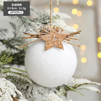 Pomul de crăciun Agățat Ornament Alb Minge de Crăciun Fulg de nea Bell Pandantiv Copac Xmas Decor pentru Acasă Navidad Noel 2022 Decor