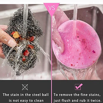 6Pcs Silicon Moale Spălare Pad Burete de Spălat Reutilizabile Bucătărie de Curățare de spălat Vase Perie de Legume Fructe Perii Tabelul Mat