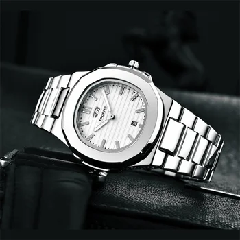 Autentic de Vânzare de Top de Brand de Lux pentru Bărbați Ceasuri Luminoase rezistent la apa 30m din Oțel Inoxidabil Cuarț Bărbați Calendar de Afaceri Ceas A4255