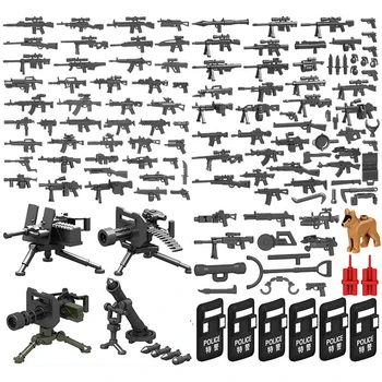 25/50/100buc Militare SWAT Armament Tun Set Armata, Poliția Pălărie Blocuri MOC Figura Accesorii Model Cărămizi DIY Jucărie