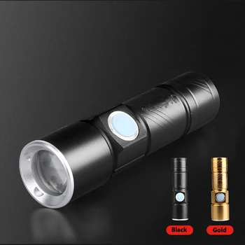 XP-G Q5 Portabil USB la Îndemână Puternic Lanterna LED Reîncărcabilă Lanterna Flash de Lumină Biciclete de Buzunar cu Zoom Lampa Construit în Baterie 10W