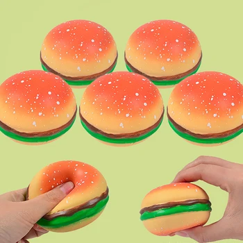 Luckkin Nouă Simulare de Alimente Anti-stres Jucărie mic Dejun Aerisire Jucărie TPR Needoh Burger de Aerisire Minge Moale de Relief de Stres Jucarii
