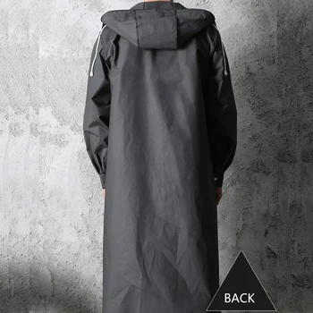 Moda negru Adult Impermeabil Pelerina de ploaie Lunga Femei Bărbați haina de Ploaie cu Gluga Pentru Drumeții în aer liber de Călătorie de Pescuit Alpinism Îngroșat