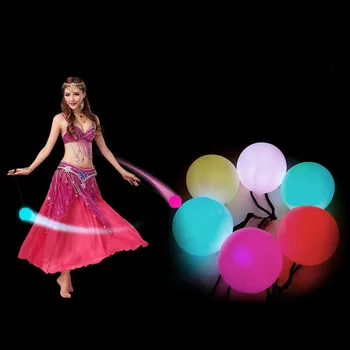 Ruoru 16 bucati = 8 perechi de dans din buric ball RGB glow LED POI aruncat bile de belly dance mână elemente de recuzită de scenă accesorii