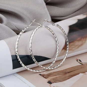 Aur și Argint de Culoare Rotund Mare Cerc inel Ureche pentru Femei Forma Frumos Moda Bijuterii Ureche Accesorii Doamnelor Cadouri NOU 2021 E0155