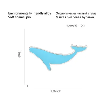 Balena albastra Email Pin Personalizat Salva Ocean Broșe Sac de Pin Rever de Desene animate de Animale de Mare Insigna de Bijuterii Cadouri pentru Copii buni Prieteni