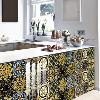 Stil marocan de Cristal Film Greu Gresie Autocolant Bucătărie Dulap Toaletă Decor rezistent la apa Auto-adeziv de Artă Decalcomanii de Perete