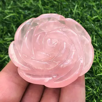 Naturale roz cuart roz sculptat de mână cristal rose tratament reiki