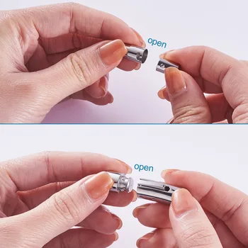 9pcs/Cutie 304 din Oțel Inoxidabil Baionetă Cleme & Magnetic Șurub Cleme Pentru DIY Brățară Colier Face Conector Accesorii