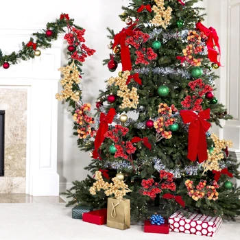 5PCS de Crăciun Artificial Rosu Berry Spuma de fructe de Padure Ramuri Pentru DIY Coroană de Crăciun de Aprovizionare Xmas și Decorații de Brad Cadou Decor 2023