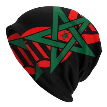 Marocan Steagul Său În ADN-ul Meu Maroc Capota Pălării Tricotate Pălărie Goth Toamna Iarna Street Chelioși Căciuli, Pălării Calde cu Dublă utilizare Capac
