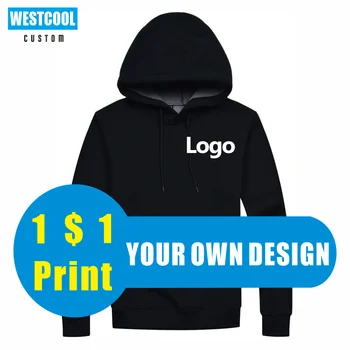 Plus de Catifea Sweatershirt Personalizate Logo-ul de Imprimare de Design Personal Brand Broderie Hanorac Imagine Bărbați Și Femei Pulover cu Gluga WESTCOOL