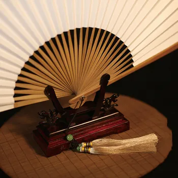 Ventilador Pictura de Mână Xuan Hârtie Fanii 26.5 cm Portabil Domnilor Bambus Fan Vara Abanicos Para Boda Hanfu Bambou Drama Fan