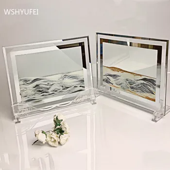 Peisaj 3D nisipuri Mișcătoare Pictura Camera de zi de Decorare de Sticlă Clepsidră de Nisip Imagine Acasă Decore Cadouri de casă nouă