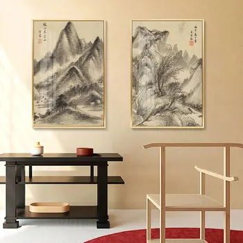 Magnific Antic Chinez Peisaj De Munte Stil De Arta De Perete Panza Pictura Imagine Poster De Imprimare De Birou Living Decor Acasă