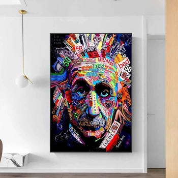5D Diamant Pictura Graffiti Einstein Artă pline de culoare Burghiu Plin de cruciulițe Kituri de Mozaic Stras Imagine Broderie Decor Acasă