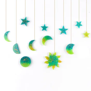 DIY soare, stele, luna pandantiv mucegai Ornament de Crăciun Mucegai Silicon pentru Rășină de Artă Holiday Home Deco UV Rășină Mucegai Rășină Epoxidică Ambarcațiuni