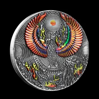 Phoenix Nirvana Culoare Placat cu Suveniruri și Cadouri Monedă Comemorativă Decoratiuni Acasă Renaștere De Foc de Colectie