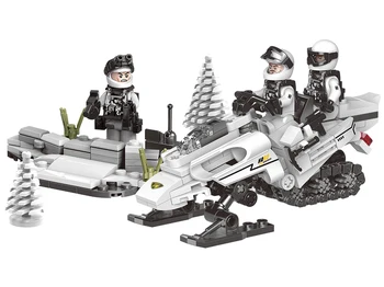 Blocurile Militare Serie Traversa câmpul De Luptă cu Snowmobilul Model de Decorare DIY Creative, Jucarii Pentru Copii, Cadouri de Ziua de nastere