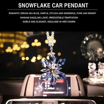 Noi Cristal Masina Pandantiv Fulgi de zăpadă Stil Ornamente Oglinda retrovizoare Agățat Podoabă Accesorii Auto Cadouri de Craciun pentru Fete